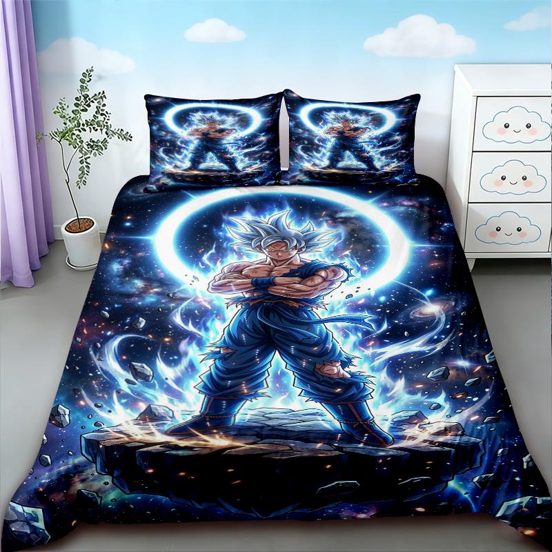 Kids Cartoon Dragon Ball Duvet Cover Goku Bedding Set Soft And Comfortable For Bedroom Decor Queen King Size Gifts