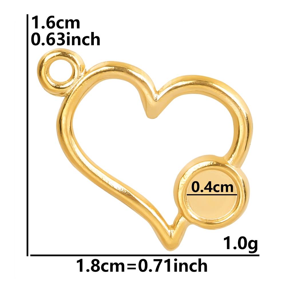 Love Stainless Steel Charm For Earring Making Supplies 6pcs Heart Jewelry Pendants Fashion Accessories DIY Couple Gift Bedeltjes