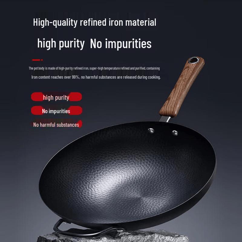Kangbax Non-Coated Hammered Wrought Iron Wok
