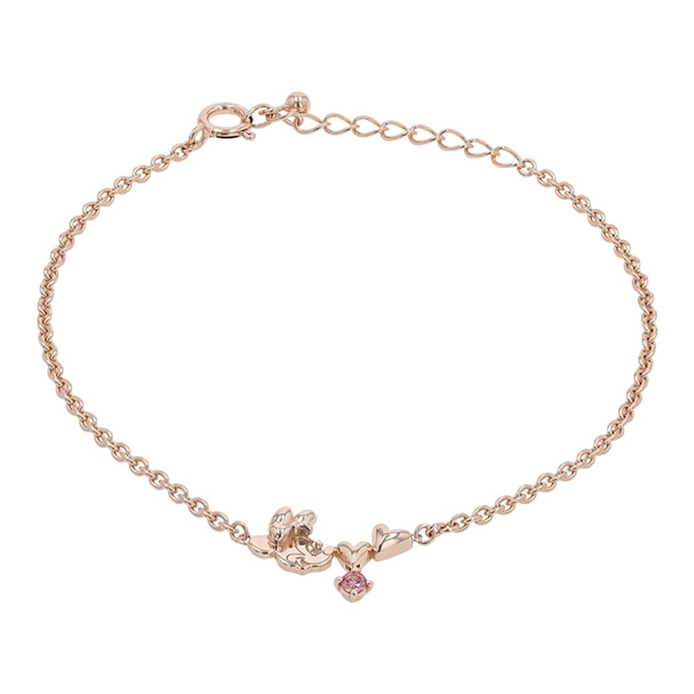 Minnie Silver Bracelet with Pink Gold Coating and Cubic Zirconia [Disney] (VBLDSW0013)