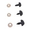 140Pcs Set   Noses Plastic 3 Sizes with Washers for Stuffed Animals Dogs Doll Making Black