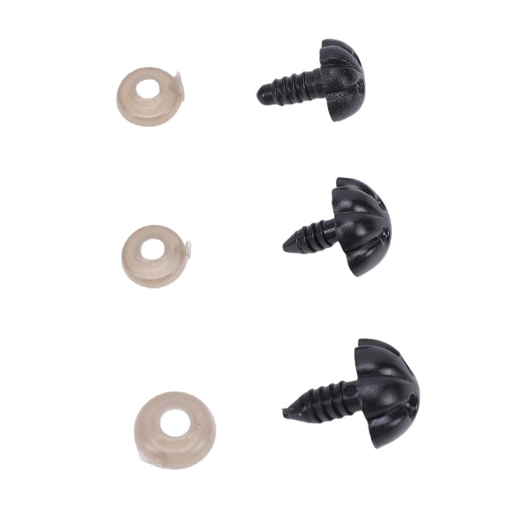 140Pcs Set   Noses Plastic 3 Sizes with Washers for Stuffed Animals Dogs Doll Making Black