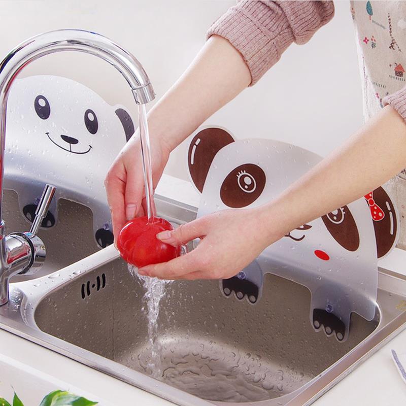 1Pc New Arrival Kitchen Sink Water Splash Guards with Sucker Waterproof Screen for Dish Fruit Vegetable Washing Anti-water Board
