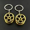 2Pcs Car Modification Wheel Keychain Pendant Wulian Wheel Hub Keyring Alloy Accessories Key Ring Metal Key Chains Creative Gift
