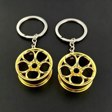 2Pcs Car Modification Wheel Keychain Pendant Wulian Wheel Hub Keyring Alloy Accessories Key Ring Metal Key Chains Creative Gift