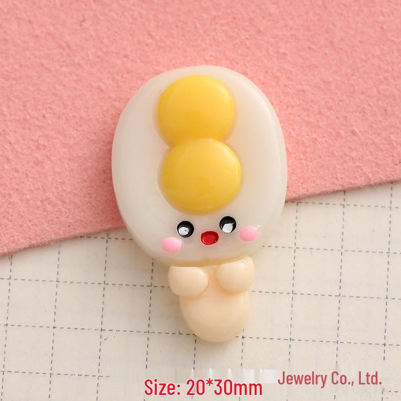 DIY Double Yolk Popsicle Simulation Food Toy - Resin Accessories for Hair Clips, Phone Cases, Water Cups, and Crocs Decor.