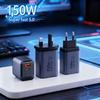 150W Dual Port USB & Type-C Charger, PD 22.5W Fast Charging Adapter