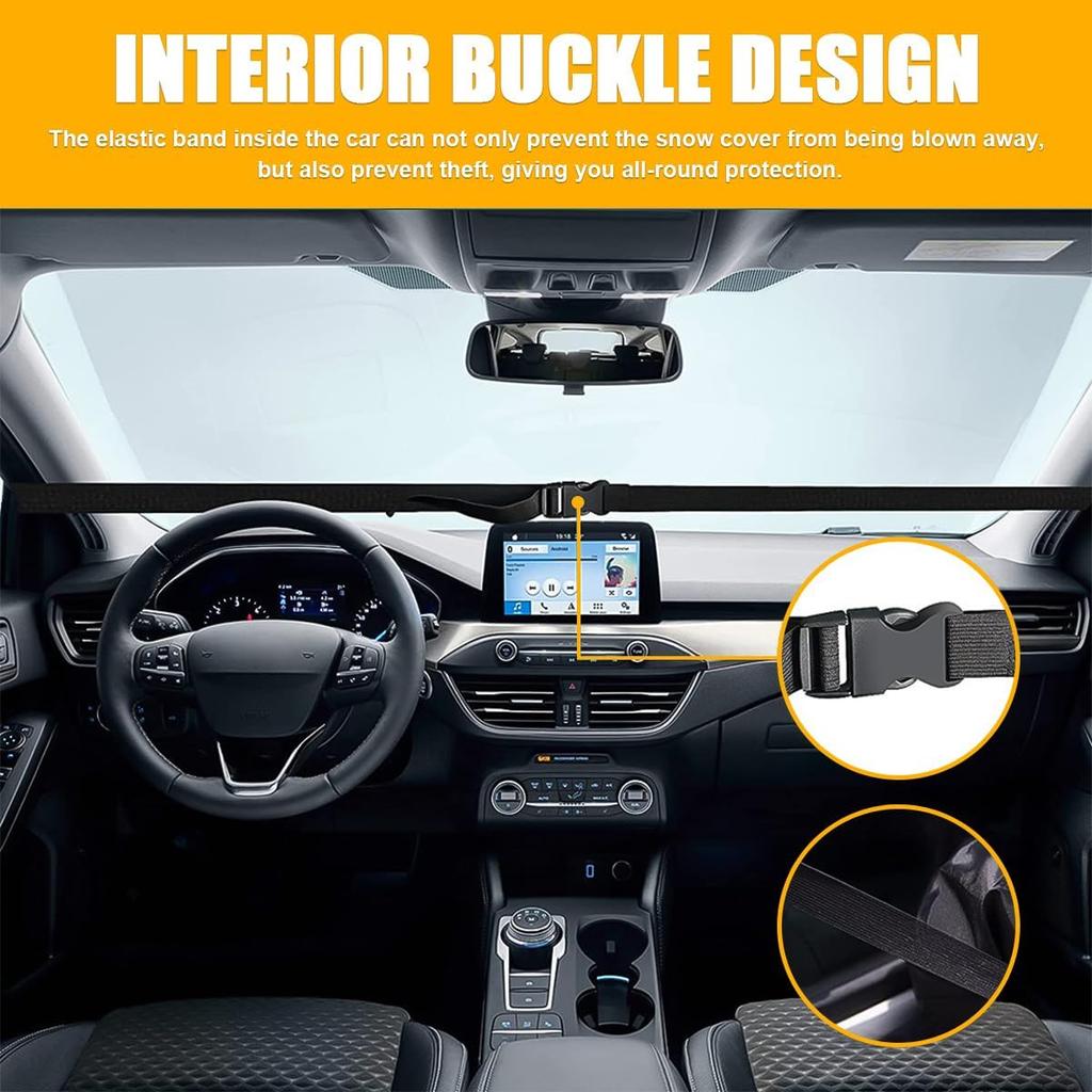 Mandark Car Windshield Cover For Ice And Snow, Waterproof Oxford Vehicle Sun Shade Defense Frost Protector With Side Mirror Cover, Auto Windscreen