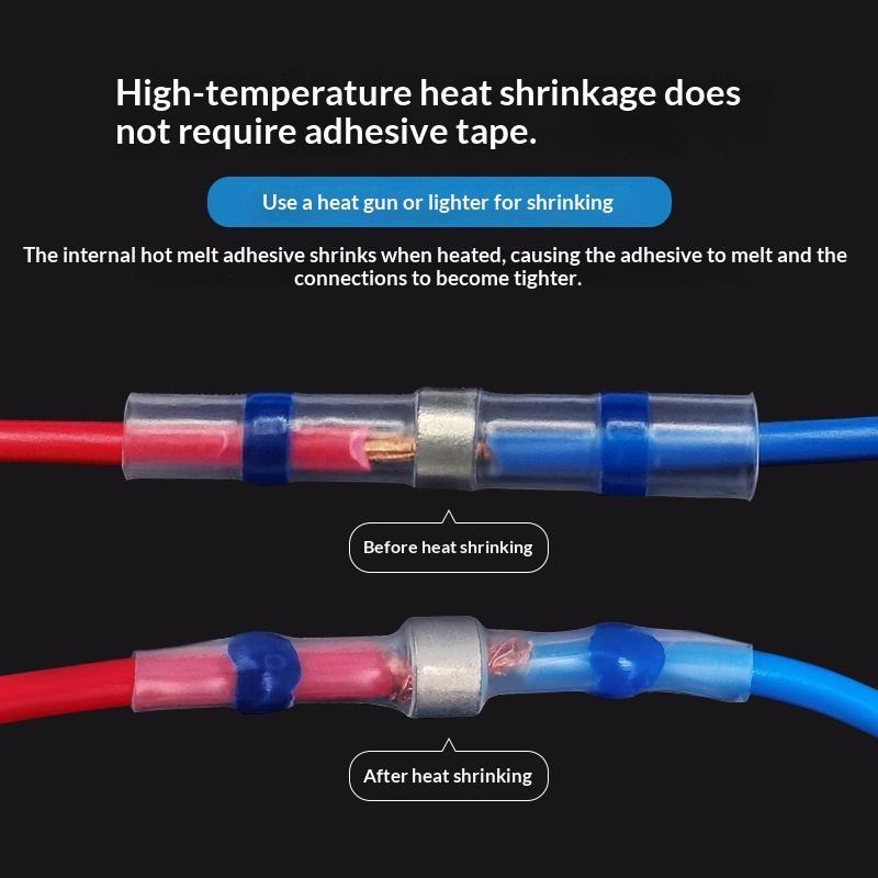 50/70/100 st Elektrisk Koppartejp Lödstrumpa Vattentät Lödningstätning Tennring Värmekrympande Stumtrådskontakt Terminal