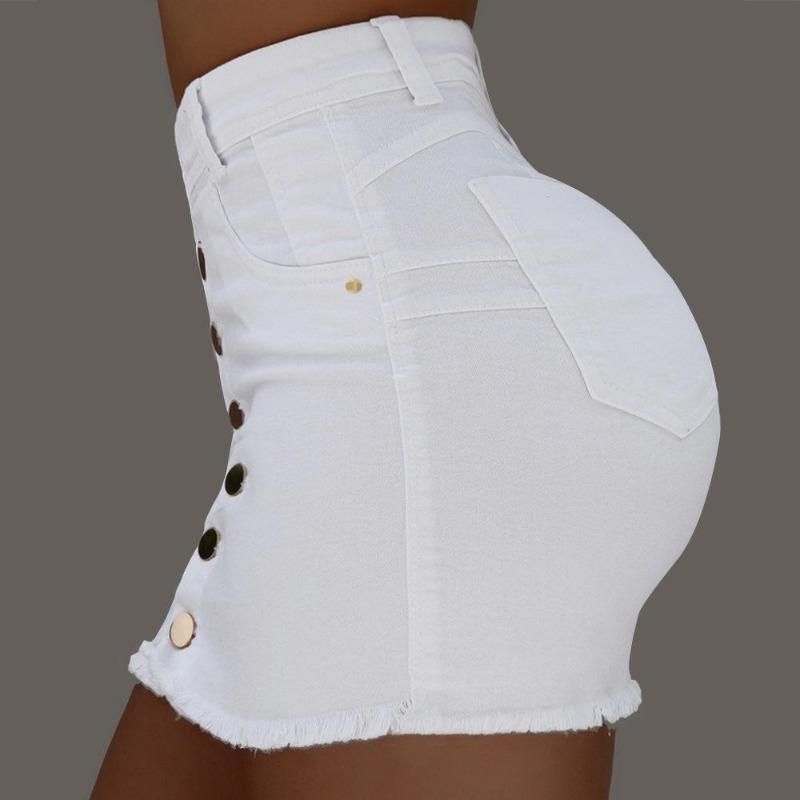 High Waist Denim Skirts For Womens Jeans Button Pockets Mini Skirt Ladies Bodycon Skirts Femme