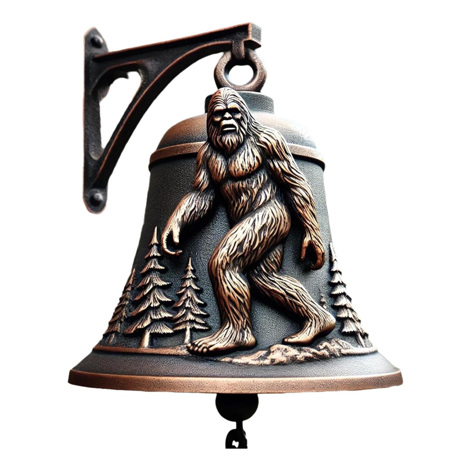 

Gorillas Shape Metal Welcome Doorbell Vintage Farmhouse Garden Front Door Bells Hangable Manual Doorbell Easy to Install 1