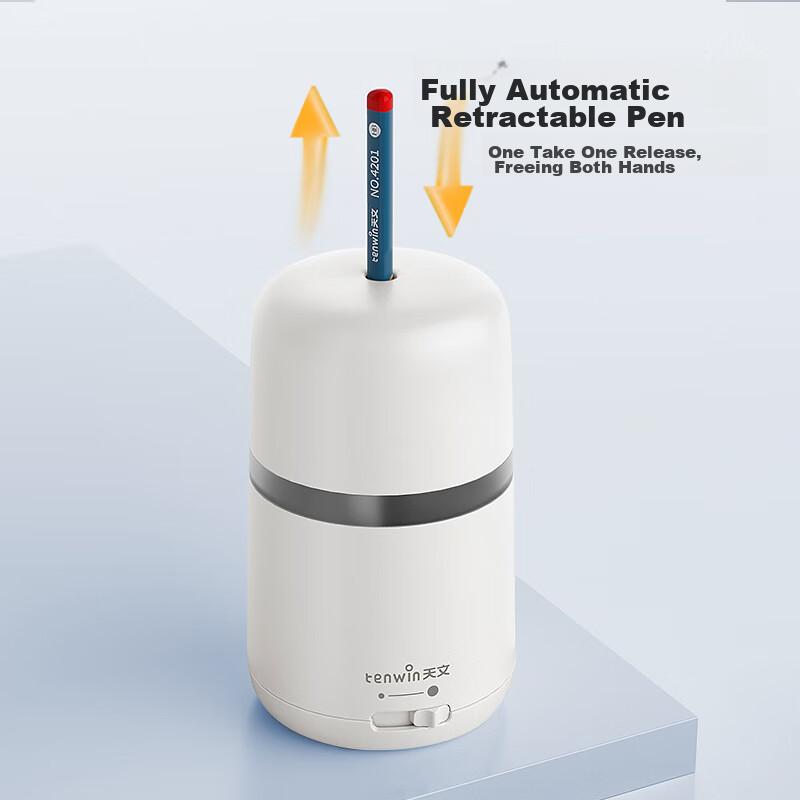 (TEN-WIN) Fully Automatic Pencil Sharpener, Electric Pencil Sharpener, Children's Learning, Small Rotary Pencil Sharpener, Blue, S8813-3
