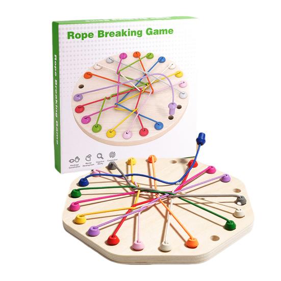 

1 Set Kids Rope Untangling Game Twisted Rope Knots Challenge Board Game Logic Thinking Interactive Educational Elastic Rope Unhitching Toy C
