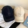 Cotton Baseball Cap With Bowknot Embroidery For Spring Summer Sun Protection