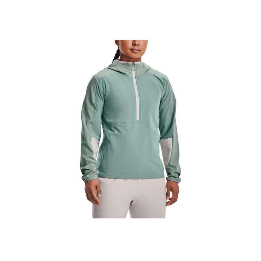 Under Armour Terrain Reflective Design Hooded Half-Zip Long Sleeve Sweatshirt Women Sweatshirt Green 1374536-177