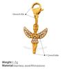 Fashion Light Luxury Diamond Star Moon Sun Lobster Buckle Pendant Stainless Steel Gold Plated DIY Versatile Accessories