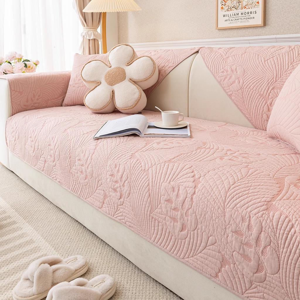 Sofa cushion 2025 new French pastoral style four-season universal non-slip straight row seat cushion advanced leather sofa