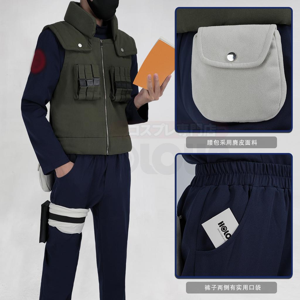 HOLOUN Anime Hatake Kakashi Cosplay Kostume Vest T-shirt Bukser Pung Cos Konvention Gave Halloween Jul