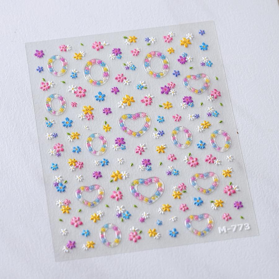 1 PCS 5D Glitter Light Pink Begonia Flower Nail Art Sticker Exquisite Design High Quality Decorative Decal Nail Sticker