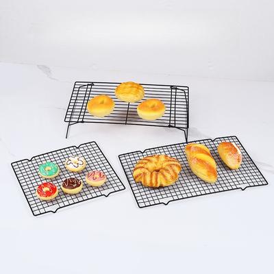 1 Stück rechteckiger faltbarer Brotkühlrost aus Metallgeflecht, Chiffonkuchenform aus Karbonstahl mit Füßen, Lebensmittelproduktion
