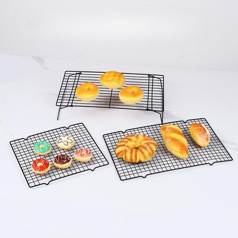 1PC Baking Rectangle Mesh Folding Bread Rack Chiffon Cake Mold Carbon Steel Cooling Rack with Feet Food Production