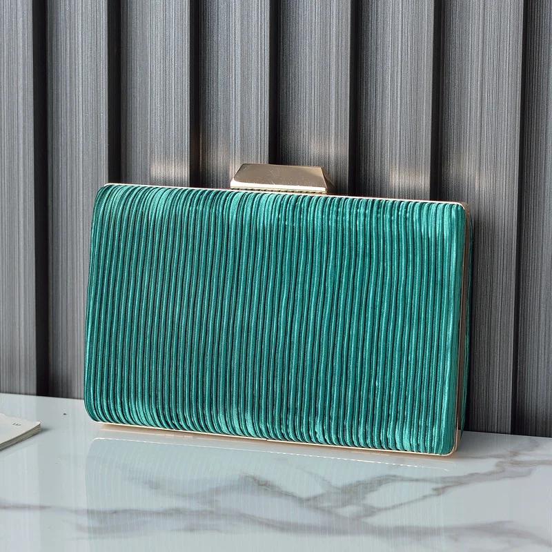 

New Pleated Clutch Bag Luxury Evening Bag Simple Crossbody Shoulder Bags Versatile Purse for Women Prom Wedding Bridal Handbags