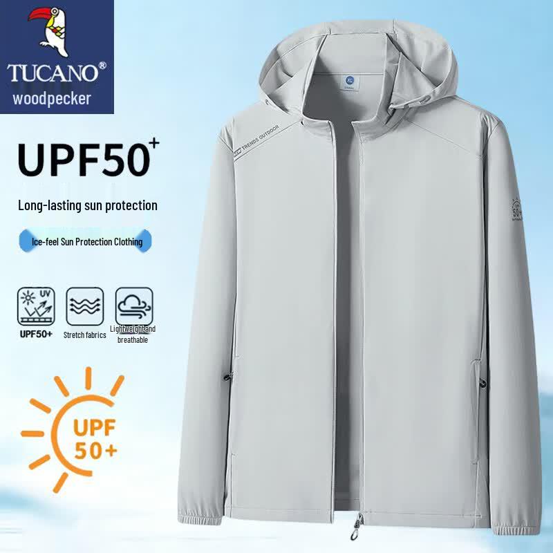 TUCANO Men s Hooded Ice Silk Sun Protection Jacket Men s 4XL