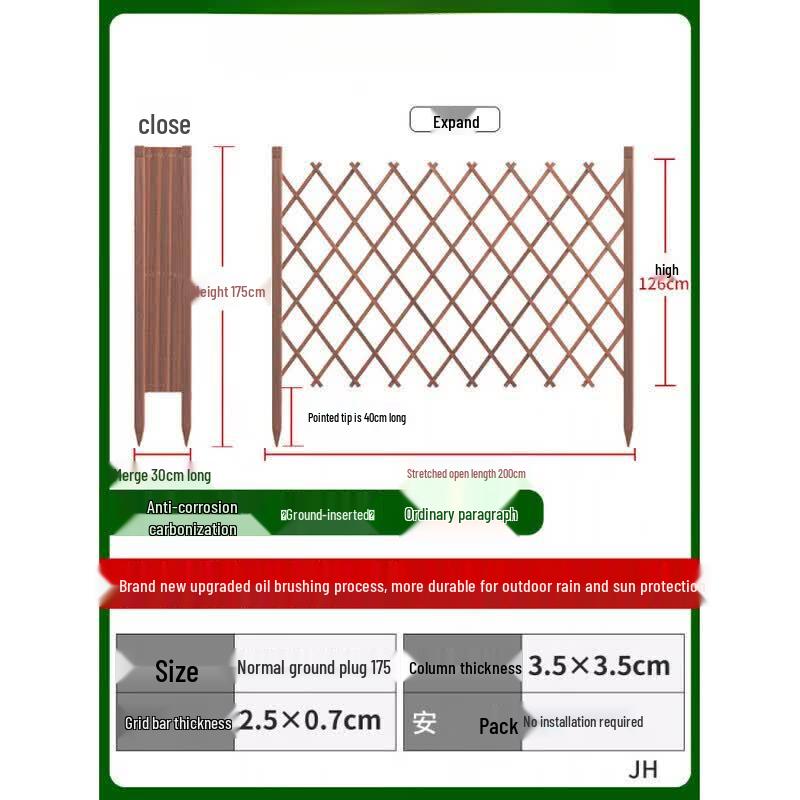 Jinggeng Outdoor Anti-Corrosion Wood Garden Fence & Trellis