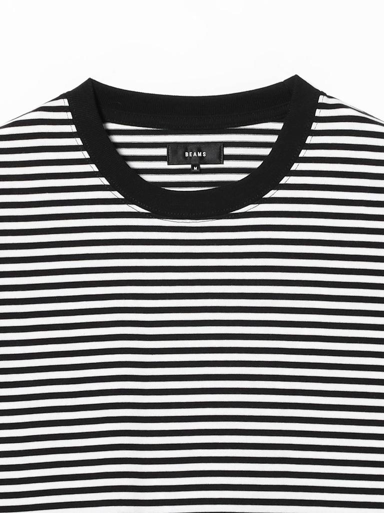 Beams Men's Long Sleeve Striped T-Shirt, Black, Size M, 11140528803