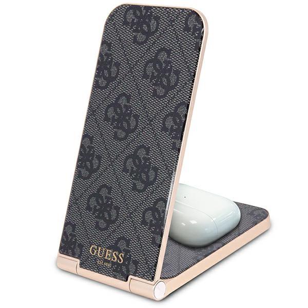 15W Guess MagSafe Foldable Wireless Charger Black 4G Pattern