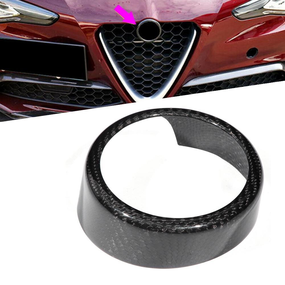 Carbon Fiber Front Grill Badge Sign Surround Bracket Trim Fit for Alfa Romeo Giulia 17 19
