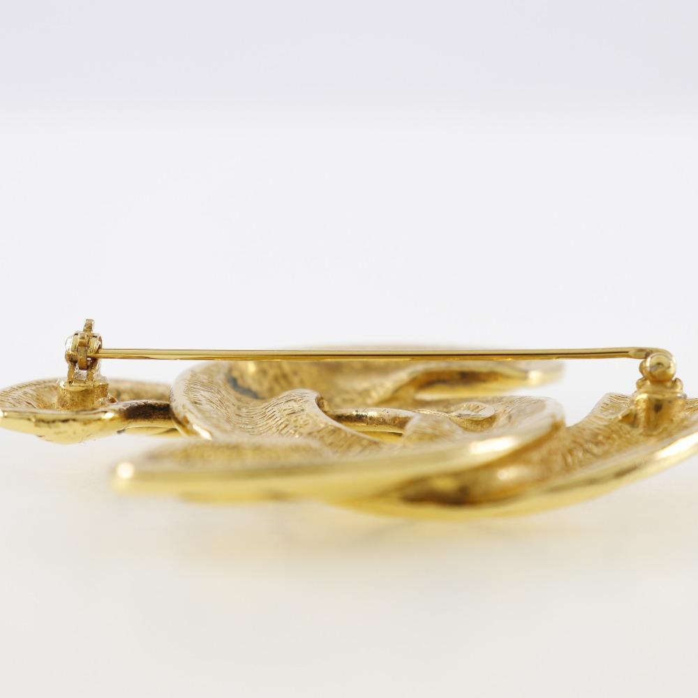 Chanel COCO Mark Brooch Matelasse Plated Gold 34.3g Women Used