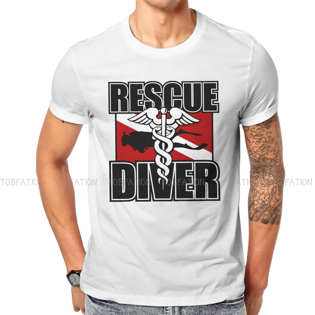 Dive Scuba Diving Tshirt For Men Rescue Diver Soft Casual Tee T Shirt Novelty New Design Loose