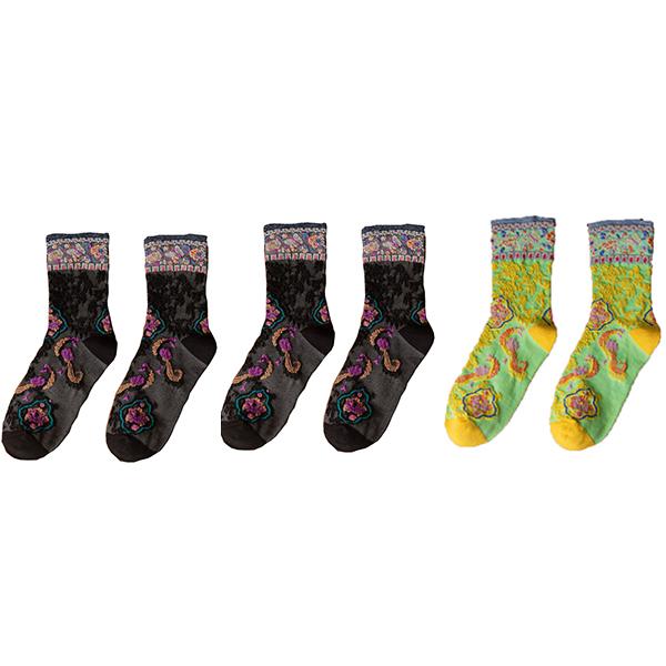 3 Pair Korean Style Women Socks Cotton Harajuku Ladies Winter Socks Set Kawaii Flower Print Fashion Streetwear Cute High Quality