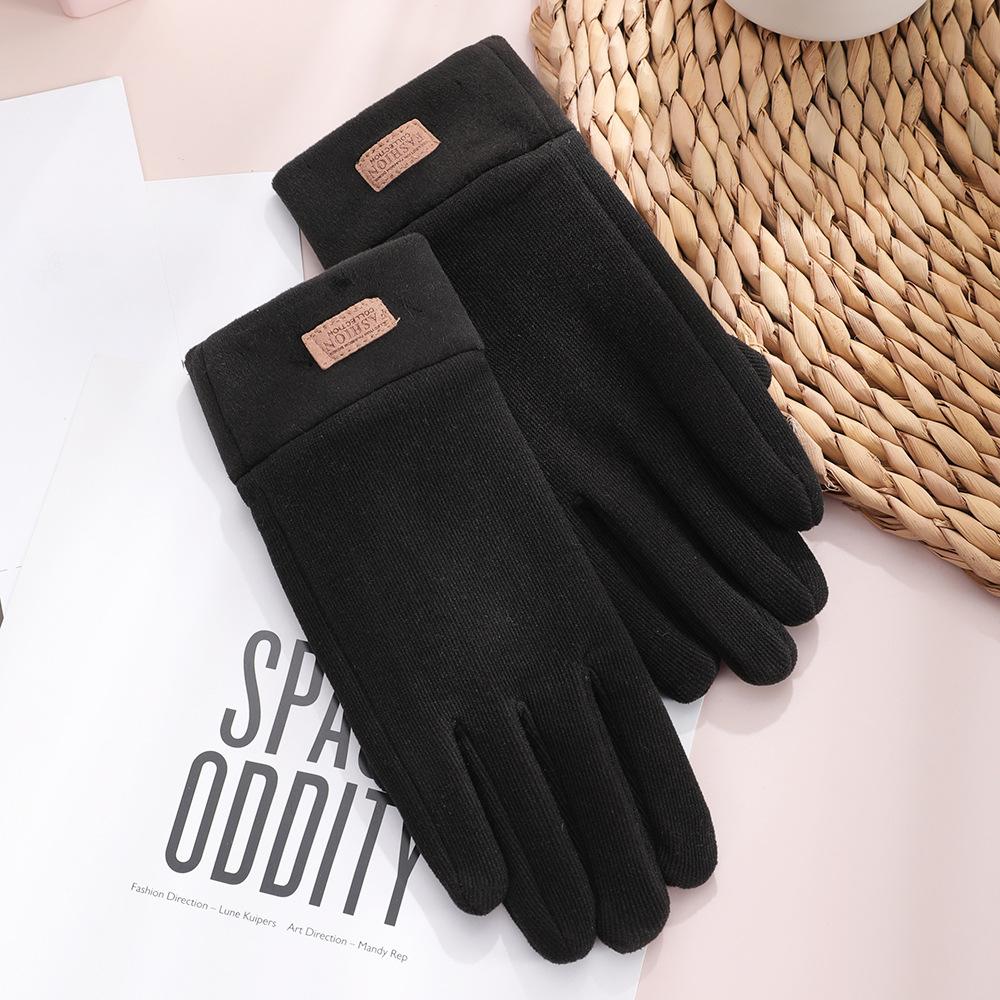 Warm Gloves for Women's German Velvet Plus Velvet Thickened Electric Vehicle Outdoor Cycling Sports Windproof Touch Screen Autumn and Winter Gloves
