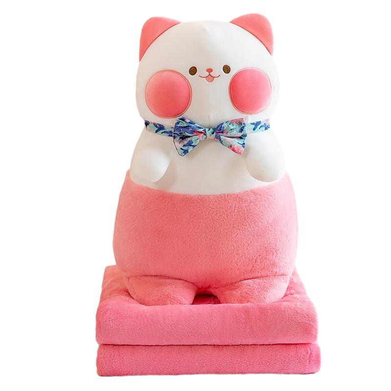 Cat Plush Dudu Stuffed Pillow Cushion Toy Summer Nap Blanket Airconditioning
