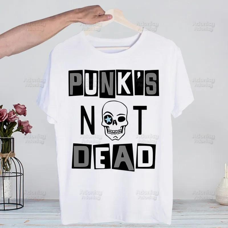 Punks Not Dead Rock T Shirts Print O-Neck Short Sleeve Regular Mens Heigh Quality Men Hip-Hop T Shirt