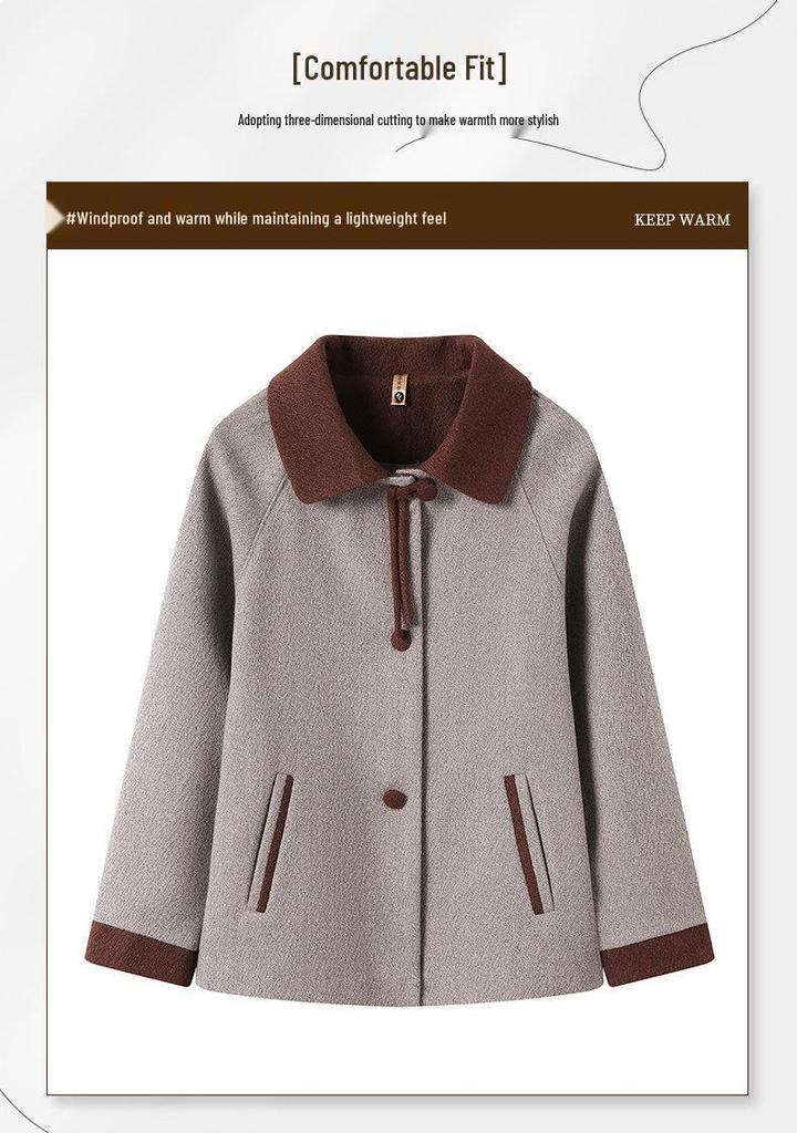 Mom's 2026 Stylish Wool Coat - Spring/Autumn Fashion for Middle-Aged & Elderly Women, Perfect Mother's Day Gift