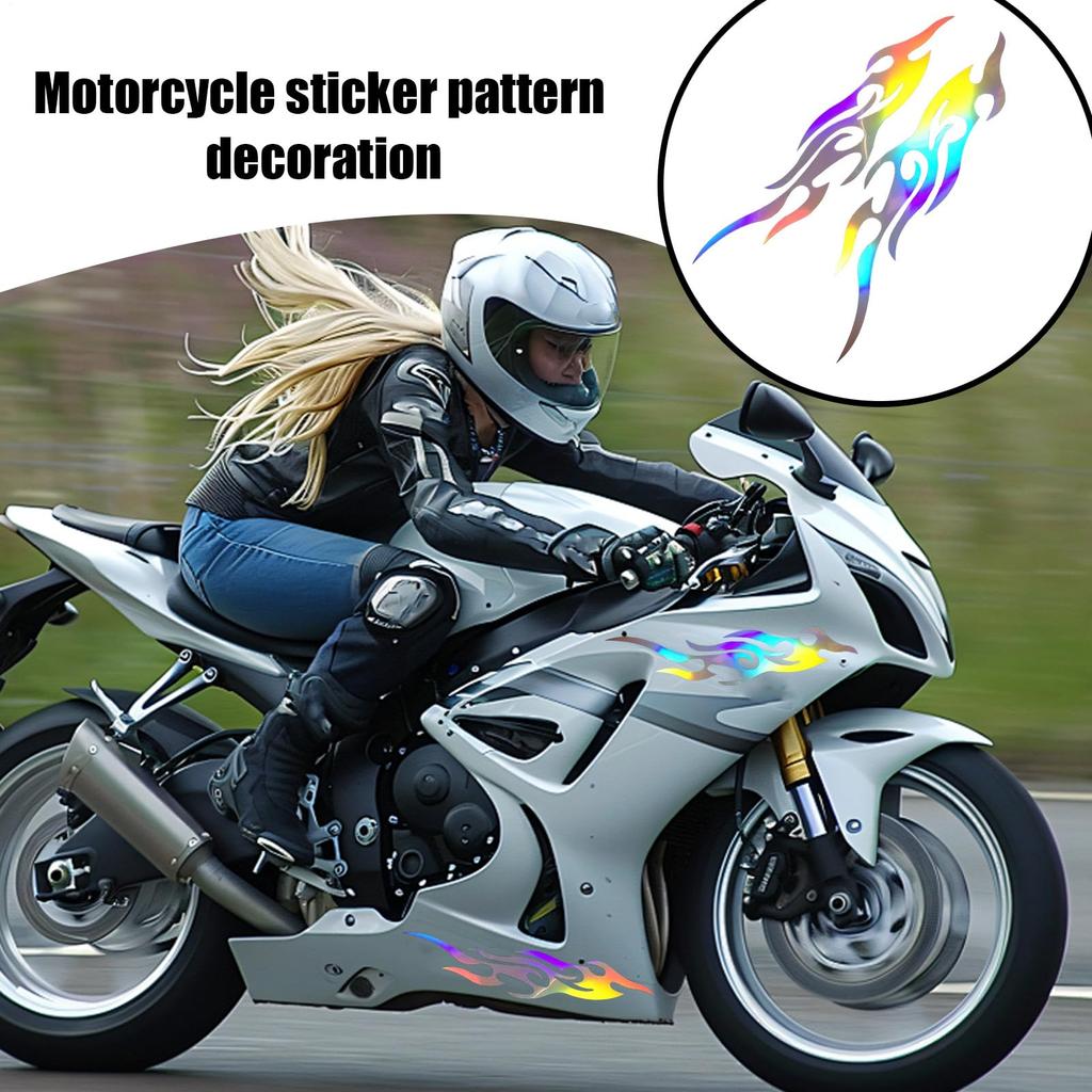 Yuemeuy Motorcycle Stickers | Flame Stickers - 2 Pack Waterproof Emblem for Suitcase Tall Box Golf Cart Bumper Boat