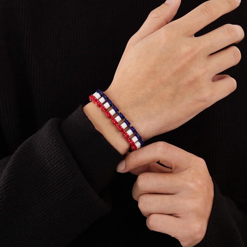 European American Personalized Bracelet Men's Stainless Steel Trendy Fashion Versatile Color Motorcycle Chain Titanium