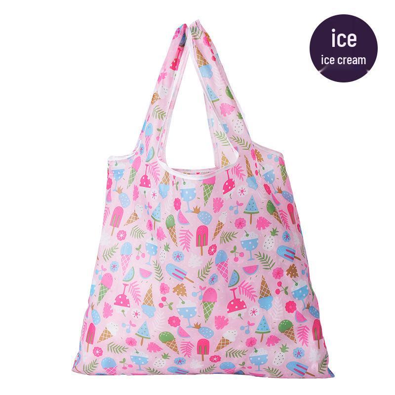 Miljøvennlig Sammenleggbar Shopping- og Oppbevaringspose med Stor Kapasitet - Kreativ Bærbar Trykt Håndveske