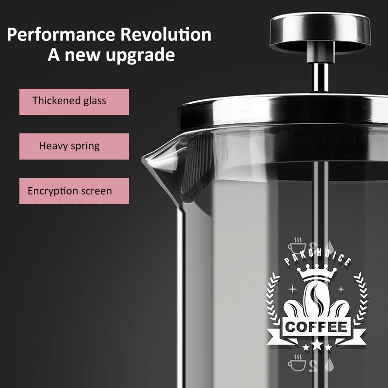 French Press Konvička Vysoce Borosilikátové Sklo Žáruvzdorná Konvička pro Ruční Přípravu Filtrační Tlaková Konvice Domácí Kávové Příslušenství