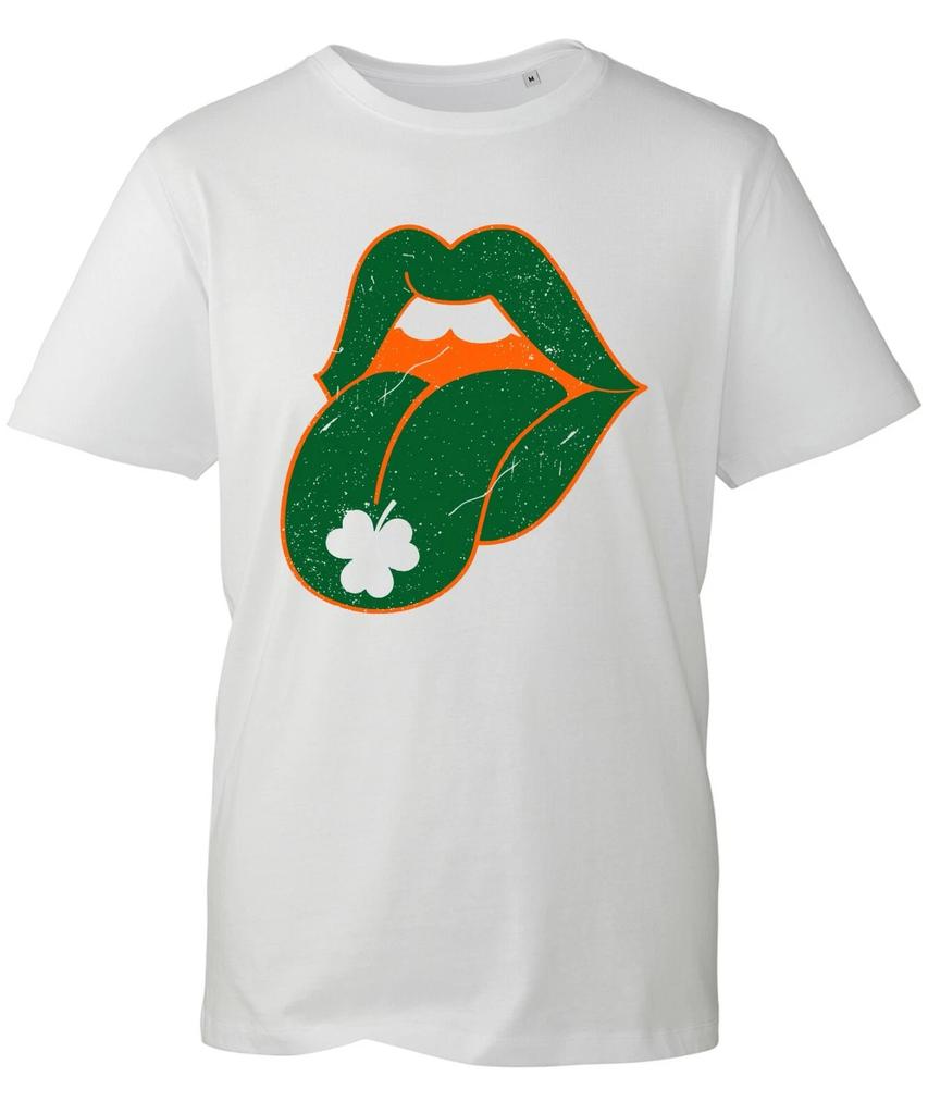 Ireland Flag Lips Licked T-Shirt, St Patrick's Day Leprechaun Irish Kiss Top