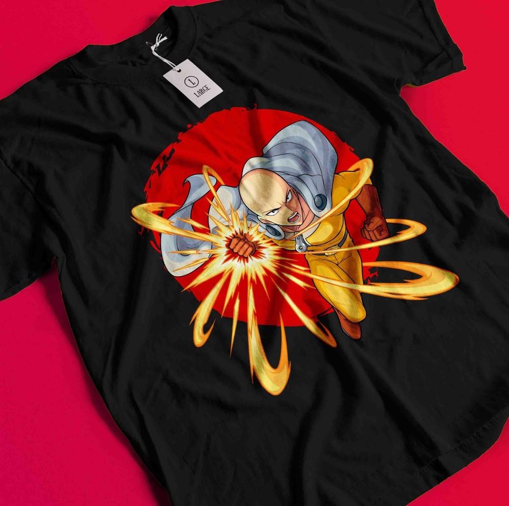 

One Punch Man T-Shirt Saitama Shirt Garou Tshirt Fubuki Genos Anime Manga OK Tee BB792 M