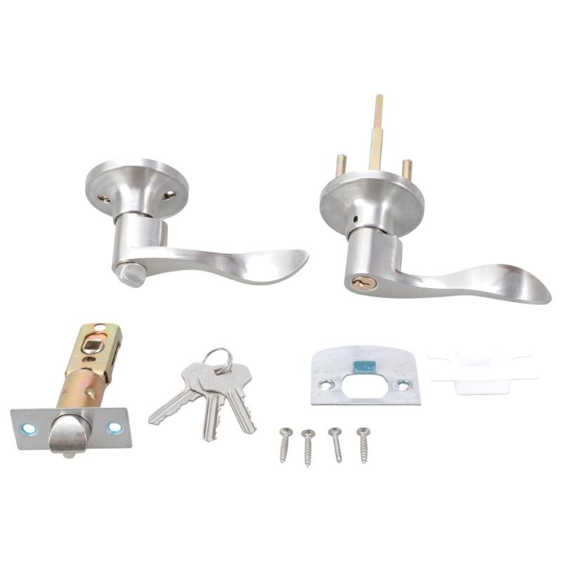 Steel Door Levers with Keyed Alike Entry Function Reversible Door Lock Adjustable Backset Lock for Front & Entrance Door