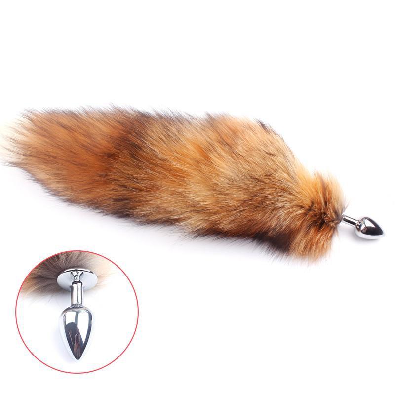 Fox Tail Anal Plug Metal Butt Plug Animal Cosplay Massage Product