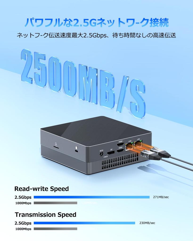 YCTipc Mini PC Ryzen 7 5800H LAN 8GB 256GB NVMe Mini PC Up To WiFi Bluetooth Dual HDMI X 4K 60Hz Output [Dual Ports] DDR4, SSD, 8C/16T, 4.4GHz, 6,