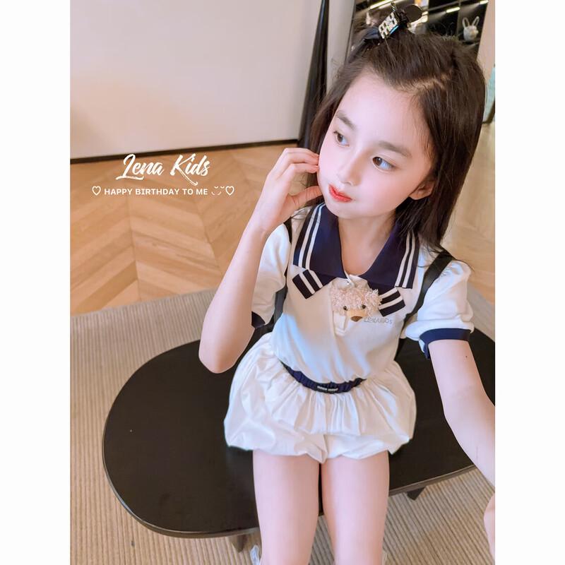 LENAKIDS Girls  100% Cotton Preppy Style Outfit 140 (135-145cm)