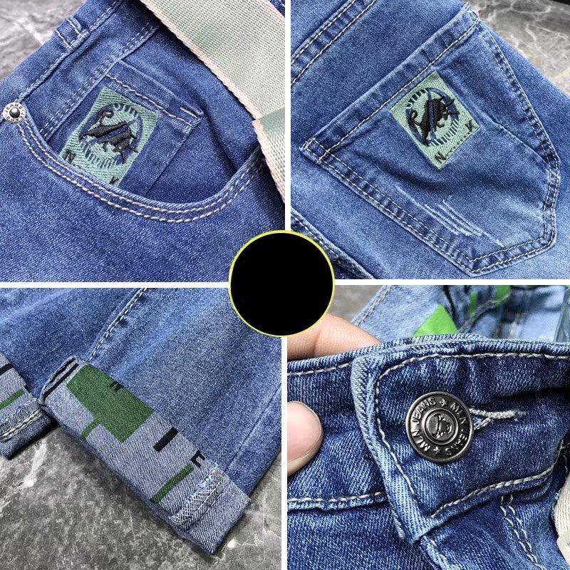Personality Tide Brand Jeans Men's Summer Thin Section Elastic Slim Micro Harlan New Tide Men's Long Trousers