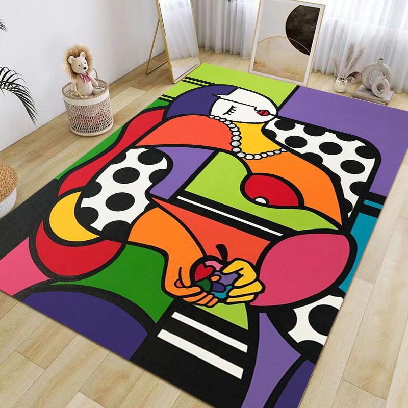 Picasso Style Painting Printed Carpet Fashion Mat Non -slip Carpet Rug Outdoor Carpet Door Mat Play Mat Birthday Gift